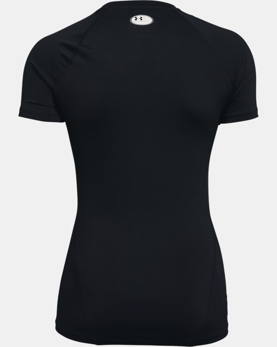 HeatGear® Kurzarm-Kompressionsshirt für Damen, Black, pdpMainDesktop image number 5